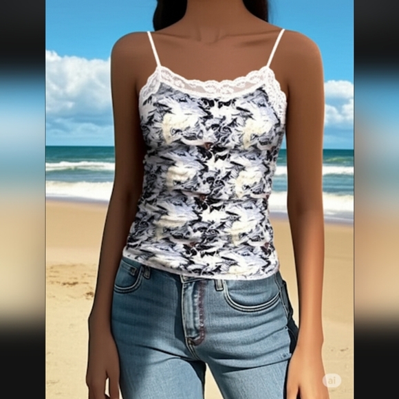 Maurices Size M Ruffled & Lace Camisole - Picture 1 of 3